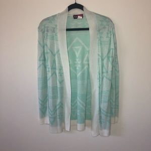 Teal Aztec Pattern Cardigan